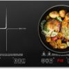 AMZCHEF Double Induction Cooktop, 1800W 2 Burner, ETL Certified | 18 Power Levels (100W-1800W), 20 Temp Levels (100°F-465°F), 10-Hour Timer, Safety Lock, independent Control, 110-120V
