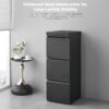 Approgreent Vertical 3 Drawer File Cabient with Lock, Metal Filing Cabinets for Home Office, Heavty Duty Office Storage Cabinet for A4/Letter/Legal (Matte Black)