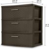 Sterilite Wide 3 Drawer Storage Organizer Tower, Weave - Espresso, 2 Pack | Organizing Plastic Drawers and Containers for Home, Office, Desk, Clothes, Dresser, Kitchen, and Pantry Sterilite Wide 3 Drawer Storage Organizer Tower, Weave - Espresso, 2 Pack | Organizing Plastic Drawers and Containers for Home, Office, Desk, Clothes, Dresser, Kitchen, and Pantry