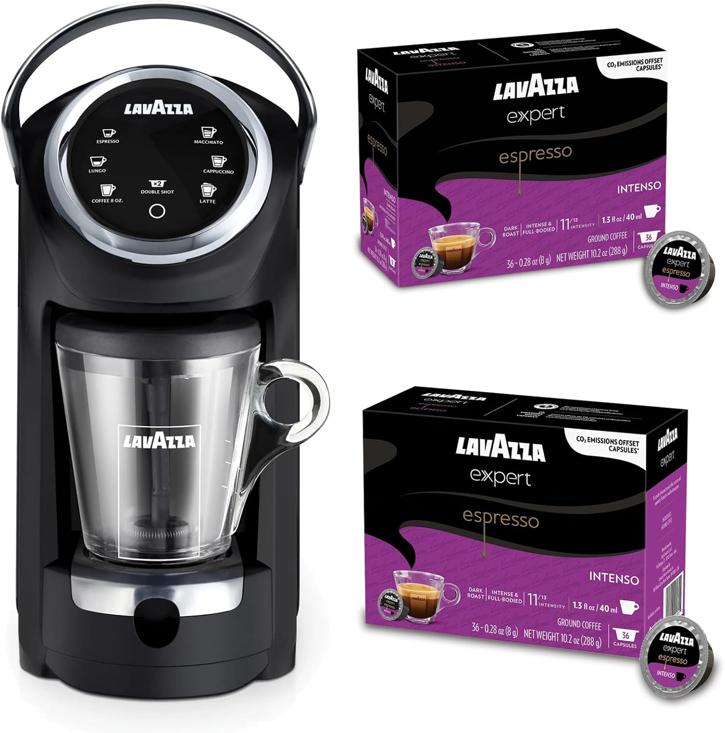 Lavazza Classy Plus Coffee Maker – 72 Count Intenso Espresso Capsules – Dual Brew Espresso & Lungo Machine Compatible Expert Capsules Lavazza Classy Plus Coffee Maker – 72 Count Intenso Espresso Capsules – Dual Brew Espresso & Lungo Machine Compatible Expert Capsules
