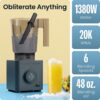 Chefman Obliterator 48 oz Countertop Blender for Smoothies, 1380W Motor to Crush Ice, Nuts, and Frozen Fruit with Stainless Steel Blade, Auto Blend Function, Includes Tamper and Scraper Chefman Obliterator 48 oz Countertop Blender for Smoothies, 1380W Motor to Crush Ice, Nuts, and Frozen Fruit with Stainless Steel Blade, Auto Blend Function, Includes Tamper and Scraper