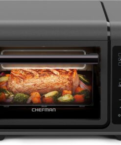 Chefman Air Fryer Toaster Oven Combo, Countertop Oven for Quick & Healthy Meals, Bake, Broil, Air Fry, Toast, and Bagel Functions, 450°F Max Temp, 4 Slice Toaster Oven Air Fryer Combo