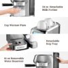 AMZCHEF Espresso Machine, Auto Milk Frother, 20 Bar Pressure, Silver | Home Coffee Maker with 61oz Removable Tank & LCD Display, One-Touch Latte for Beginners, 3-Year Warranty