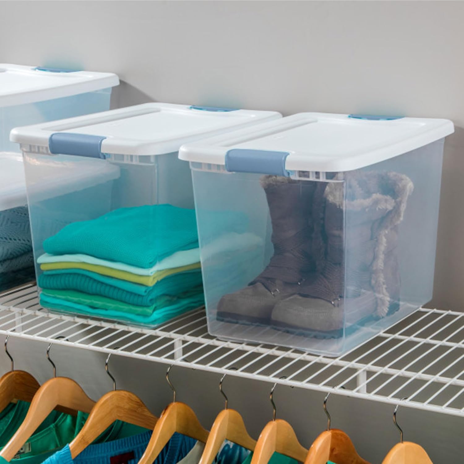 Sterilite Latching Box with Lids for Home and Office, 25 Quart, 24-Pack | Heavy-Duty and Stackable Plastic Containers with Latches for Closet, Cabinet, Bedroom, Bathroom and Dorm Room Organization Sterilite Latching Box with Lids for Home and Office, 25 Quart, 24-Pack | Heavy-Duty and Stackable Plastic Containers with Latches for Closet, Cabinet, Bedroom, Bathroom and Dorm Room Organization - Image 7