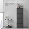 Approgreent Vertical 4 Drawer File Cabient with Lock, Metal Filing Cabinets for Home Office, Heavty Duty Office Storage Cabinet for A4/Letter/Legal (Matte Black)