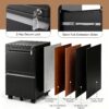 Approgreent 2 Drawer Metal File Cabinet, Fully Assembled Locking Filing Cabinet with Anti-Tipping Wheels, Quiet Slide, Heavy-Duty Steel Construction, Fits A4 Letter Legal for Home Office, Matte Black