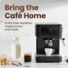 Chefman CraftBrew Digital Espresso Machine with 15 Bar Pump with Steam Rod for Latte and Cappuccino, Compact Espresso Machine with Removable Water Tank 1.5 L, Colour: