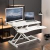VIVO White 32 in Standing Desk Converter, DESK-V000KW | Height Adjustable, Stand Up Desk Riser, Wide Keyboard Tray, Dual Monitor and Laptop Workstation, K Series