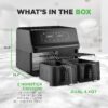 Nutrichef Double Basket Air Fryer 8.8 QT | Family Size Oil Free Airfryer with Transparent Window | 9-1 Preset Cooking Options | 360° Hot Air Circulation Technology | 4.4 QTs per Basket | Black