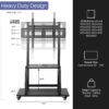 VIVO Heavy Duty Mobile TV Cart for 42 to 100 inch Screens up to 330 lbs, LCD LED OLED 4K Smart Flat and Curved Panels, Max 800x600 VESA, Metal AV Shelf, Locking Casters, Black, STAND-TV100C
