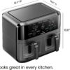 CHEFMAN 6 Quart Dual Basket Air Fryer Oven with Easy View Windows, Sync Finish, Hi-Fry, Auto Shutoff, 2 Independent 3Qt Nonstick Dishwasher Safe Frying Baskets, Digital Double Air Fryer - Black CHEFMAN 6 Quart Dual Basket Air Fryer Oven with Easy View Windows, Sync Finish, Hi-Fry, Auto Shutoff, 2 Independent 3Qt Nonstick Dishwasher Safe Frying Baskets, Digital Double Air Fryer - Black