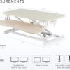 VIVO Light Wood 32 inch Standing Desk Converter, DESK-V000KF | Height Adjustable, Stand Up Desk Riser, Wide Keyboard Tray, Dual Monitor and Laptop Workstation, White Frame, K Series
