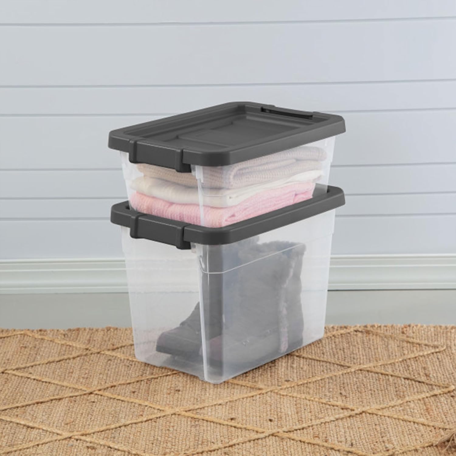 Sterilite Modular Stacker Box with Latching Lid, 16 Quart, 6-Pack | Clear Plastic Storage Bins - Stackable Organizing Container Boxes for Closet, Bathroom, and Office Sterilite Modular Stacker Box with Latching Lid, 16 Quart, 6-Pack | Clear Plastic Storage Bins - Stackable Organizing Container Boxes for Closet, Bathroom, and Office - Image 9
