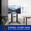 VIVO Aluminum Mobile TV Cart for 32 to 100 inch Screens up to 220 lbs, LCD LED OLED 4K Smart Flat and Curved Panels, Heavy Duty Stand, Shelf, Wheels, Max VESA 1000x600, Black, STAND-TV22B VIVO Aluminum Mobile TV Cart for 32 to 100 inch Screens up to 220 lbs, LCD LED OLED 4K Smart Flat and Curved Panels, Heavy Duty Stand, Shelf, Wheels, Max VESA 1000x600, Black, STAND-TV22B