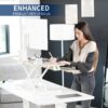 VIVO Light Wood 42 inch Standing Desk Converter, DESK-V042KF | Large, Height Adjustable, Stand Up Desk Riser, Wide Keyboard Tray, Dual Monitor and Laptop Workstation, White Frame, K Series VIVO Light Wood 42 inch Standing Desk Converter, DESK-V042KF | Large, Height Adjustable, Stand Up Desk Riser, Wide Keyboard Tray, Dual Monitor and Laptop Workstation, White Frame, K Series