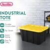 Sterilite Industrial Storage Tote with Lids for Garage, 27 Gallon, 4-Pack | Heavy-Duty and Stackable Utility Box Containers for Home, Office, and Basement Organization, Black/Yellow Sterilite Industrial Storage Tote with Lids for Garage, 27 Gallon, 4-Pack | Heavy-Duty and Stackable Utility Box Containers for Home, Office, and Basement Organization, Black/Yellow