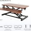 VIVO Dark Walnut 32 in Standing Desk Converter, DESK-V000KA | Height Adjustable, Stand Up Desk Riser, Wide Keyboard Tray, Dual Monitor and Laptop Workstation, Black Frame, K Series