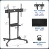 VIVO Mobile TV Cart for 55 to 100 inch Screens up to 165 lbs, LCD LED OLED 4K Smart Flat and Curved Panels, Rolling Stand with Laptop DVD Shelf, Locking Wheels, Max VESA 800x600, Black, STAND-TV100E
