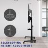 VIVO Aluminum Mobile TV Cart for 32 to 100 inch Screens up to 220 lbs, LCD LED OLED 4K Smart Flat and Curved Panels, Heavy Duty Stand, Shelf, Wheels, Max VESA 1000x600, Black, STAND-TV22B VIVO Aluminum Mobile TV Cart for 32 to 100 inch Screens up to 220 lbs, LCD LED OLED 4K Smart Flat and Curved Panels, Heavy Duty Stand, Shelf, Wheels, Max VESA 1000x600, Black, STAND-TV22B