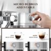 AMZCHEF Espresso Machine, Auto Milk Frother, 20 Bar Pressure, Silver | Home Coffee Maker with 61oz Removable Tank & LCD Display, One-Touch Latte for Beginners, 3-Year Warranty