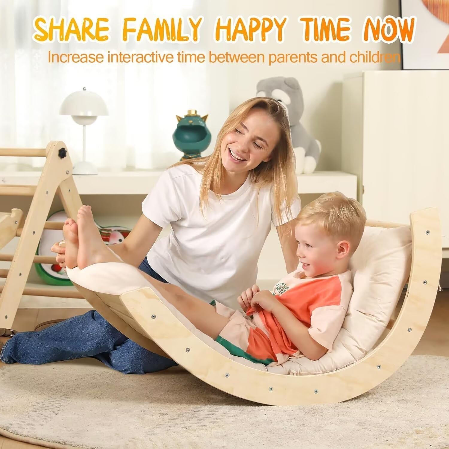 Pikler Triangle Set with Cushion, 7 in 1 Toddler Climbing Toys Indoor | Foldable Space-saving Design, Montessori-inspired Learning, Reversible Slide & Ramp, ASTM F963 Standards for Toddlers 18M-5Y Pikler Triangle Set with Cushion, 7 in 1 Toddler Climbing Toys Indoor | Foldable Space-saving Design, Montessori-inspired Learning, Reversible Slide & Ramp, ASTM F963 Standards for Toddlers 18M-5Y - Image 6