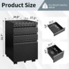 Approgreent 3 Drawer File Cabinet for Home Office, Under Desk Mobile Filing Cabinet with Lock for A4-Size/Letter-Size/Legal-Size, Black (HSEJ-3D)