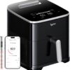 Typhur Sync 8QT AI Smart Air Fryer with Built-in Wireless Meat Thermometer | 9-in-1 XL Non Toxic Airfryer | PFAS-Free Ceramic Basket | 450°F Max | Fits 6lb Whole Chicken | Quiet & Dishwasher Safe | 120V