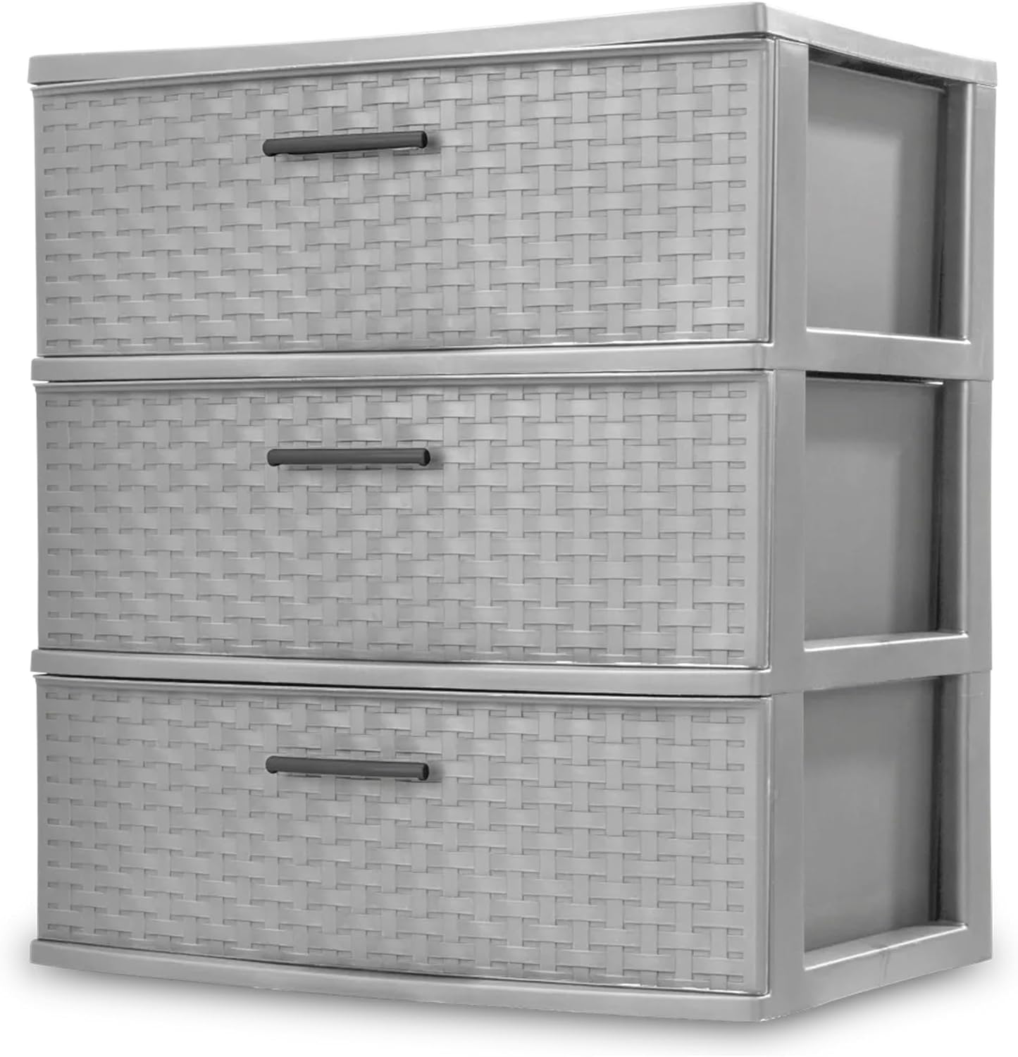 Sterilite Wide 3 Drawer Storage Tower, Weave Pattern, Cement | Organizing Plastic Drawers and Containers for Home, Office, Desk, Clothes, Dresser, Kitchen, and Pantry Sterilite Wide 3 Drawer Storage Tower, Weave Pattern, Cement | Organizing Plastic Drawers and Containers for Home, Office, Desk, Clothes, Dresser, Kitchen, and Pantry