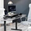 VIVO Black 32 in Standing Desk Converter, DESK-V000K | Height Adjustable, Stand Up Desk Riser, Wide Keyboard Tray, Dual Monitor and Laptop Workstation, Black Frame, K Series