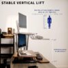 VIVO Rustic Vintage Brown 32 inch Standing Desk Converter, DESK-V000KN | Height Adjustable, Stand Up Desk Riser, Wide Keyboard Tray, Dual Monitor and Laptop Workstation, Black Frame, K Series