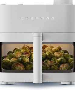 Chefman Crispinator Air Fryer 7-in-1 with 8 Qt Capacity, 450°F Max Temp & TurboFry Pro Technology for Fast, Even Results, Bake, Broil, Dehydrate, Viewing Window, Nonstick Ceramic-Coated Basket