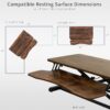 VIVO Rustic Vintage Brown 32 inch Standing Desk Converter, DESK-V000KN | Height Adjustable, Stand Up Desk Riser, Wide Keyboard Tray, Dual Monitor and Laptop Workstation, Black Frame, K Series