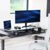 VIVO Black 48 in Standing Desk Converter, DESK-V048KB | Extra Large, Height Adjustable, Stand Up Desk Riser, Keyboard Tray, Dual Monitor & Laptop Workstation, Black Frame, K Series VIVO Black 48 in Standing Desk Converter, DESK-V048KB | Extra Large, Height Adjustable, Stand Up Desk Riser, Keyboard Tray, Dual Monitor & Laptop Workstation, Black Frame, K Series