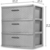 Sterilite Wide 3 Drawer Storage Tower, Weave Pattern, Cement, 2-Pack | Organizing Plastic Drawers and Containers for Home, Office, Desk, Clothes, Dresser, Kitchen, and Pantry Sterilite Wide 3 Drawer Storage Tower, Weave Pattern, Cement, 2-Pack | Organizing Plastic Drawers and Containers for Home, Office, Desk, Clothes, Dresser, Kitchen, and Pantry