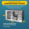 Elite Gourmet ETO4510MX French Door Convection Oven 47.5Qt, Stainless Steel | 18-Slice capacity, 4-Control Knobs for Bake/Broil/Toast/Rotisserie/Keep Warm, includes 2 x 14" Pizza Racks