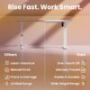 HUANUO 32x19 Inch Small Electric Standing Desk, Adjustable, White | 176 Lbs Capacity, Rounded Corners, Wheel-Ready Feet, Compact Desktop, Apartment Workspace, 28.3–46.5 Inch Height Range