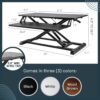 TechOrbits Standing Desk Converter - 32 Inch Adjustable Sit to Stand Up Workstation, Particle Board, Dual Monitor Desktop Riser with Keyboard Tray, for Home Office Laptop, Black 32"