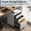 Approgreent Mobile File Cabinet for Home Office, Lockable 3 Drawer Filing Cabinet with Wheels for A4-Size/Letter-Size/Legal-Size, Fully Assembled Except Casters, White Approgreent Mobile File Cabinet for Home Office, Lockable 3 Drawer Filing Cabinet with Wheels for A4-Size/Letter-Size/Legal-Size, Fully Assembled Except Casters, White
