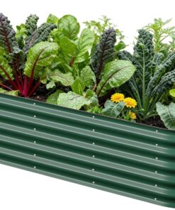 Vego garden Raised Garden Bed Kits, 17" Tall 9 in 1 8ft X 2ft Metal Raised Planter Bed for Vegetables Flowers Ground Planter Box-British Green