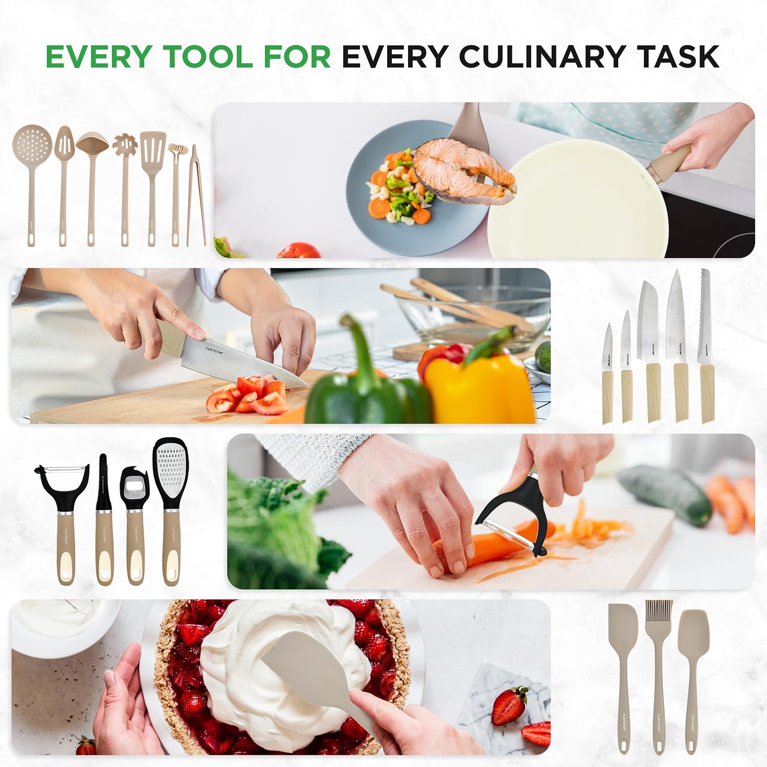 Nutrichef 54-Piece Marble Non-Stick Cookware and Bakeware Set, Professional Home Kitchen Collection with Multi-Sized Pots and Pans Set, and Heat-Resistant Tools Nutrichef 54-Piece Marble Non-Stick Cookware and Bakeware Set, Professional Home Kitchen Collection with Multi-Sized Pots and Pans Set, and Heat-Resistant Tools - Image 5