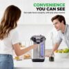 NutriChef Digital Water Boiler and Warmer - 5L/5.28 Qt Stainless Electric Hot Water Dispenser w/LCD Display, Rotating Base, Keep Warm, Auto Shut Off, Safety Lock, Instant Heating for Coffee & Tea