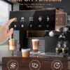 AMZCHEF Espresso Machine with Grinder, 20 Bar, Latte & Cappuccino, Black | Built-In Grinder, 20 Grind Settings, 20 Bar, 3-Level PID Control, 3–10s Pre-Infusion, Easy Milk Frothing, Compact Design