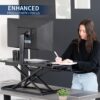 VIVO Black 42 in Standing Desk Converter, DESK-V042KB | Large, Height Adjustable, Stand Up Desk Riser, Wide Keyboard Tray, Dual Monitor and Laptop Workstation, Black Frame, K Series