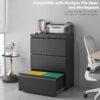 Approgreent Lateral 3 Drawer File Cabient with Lock, Metal Filing Cabinets for Home Office, Heavty Duty Office Storage Cabinet for A4/Letter/Legal (Matte Black)