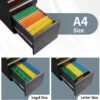 Approgreent 3 Drawer File Cabinet for Home Office, Under Desk Mobile Filing Cabinet with Lock for A4-Size/Letter-Size/Legal-Size, Black (HSEJ-3D)