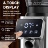 AMZCHEF Burr Coffee Grinder, 45 Settings, Anti-Static Burr Mill | 40mm Burr, 0.5s LED Timer, Fit 51-54/58 Espresso Portafilter, for Espresso, Drip, Pour Over, Cold Brew & French Press