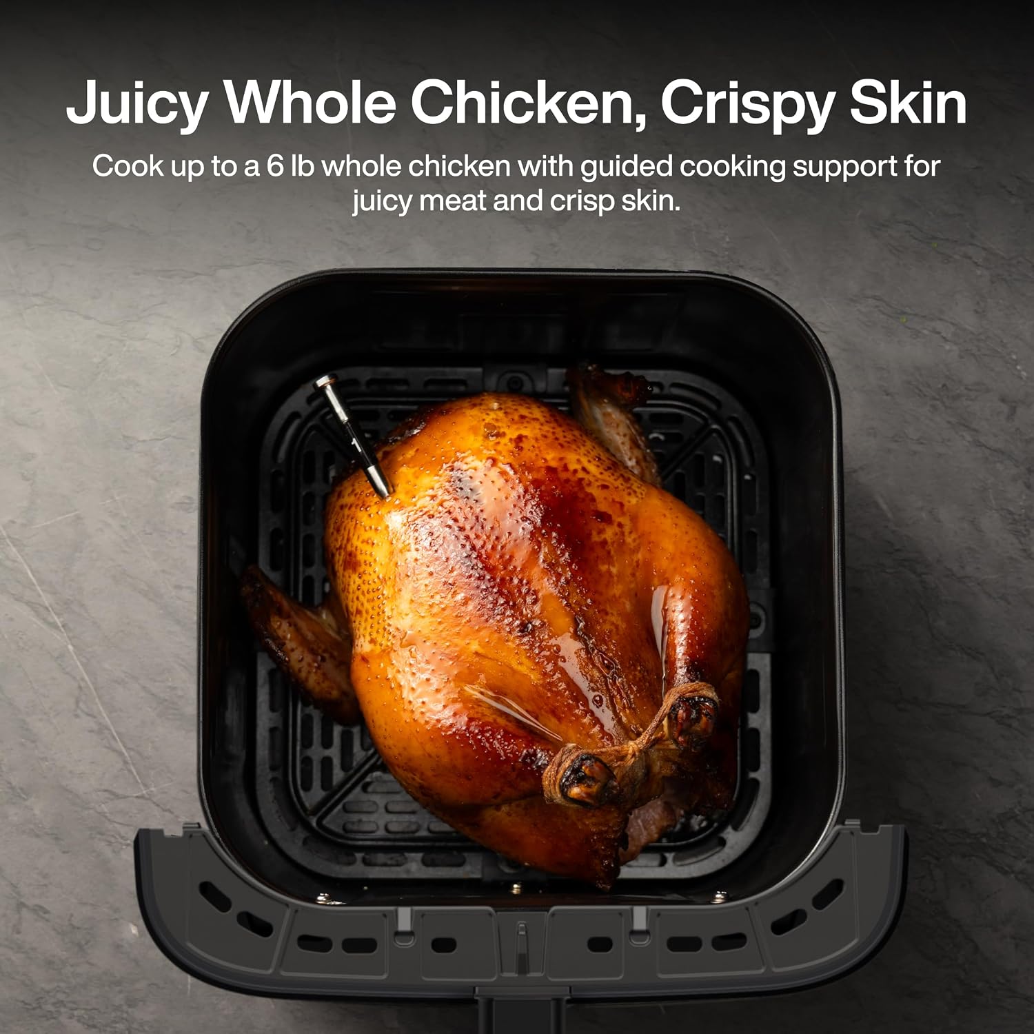 Typhur Sync 8QT AI Smart Air Fryer with Built-in Wireless Meat Thermometer | 9-in-1 XL Non Toxic Airfryer | PFAS-Free Ceramic Basket | 450°F Max | Fits 6lb Whole Chicken | Quiet & Dishwasher Safe | 120V Typhur Sync 8QT AI Smart Air Fryer with Built-in Wireless Meat Thermometer | 9-in-1 XL Non Toxic Airfryer | PFAS-Free Ceramic Basket | 450°F Max | Fits 6lb Whole Chicken | Quiet & Dishwasher Safe | 120V - Image 3