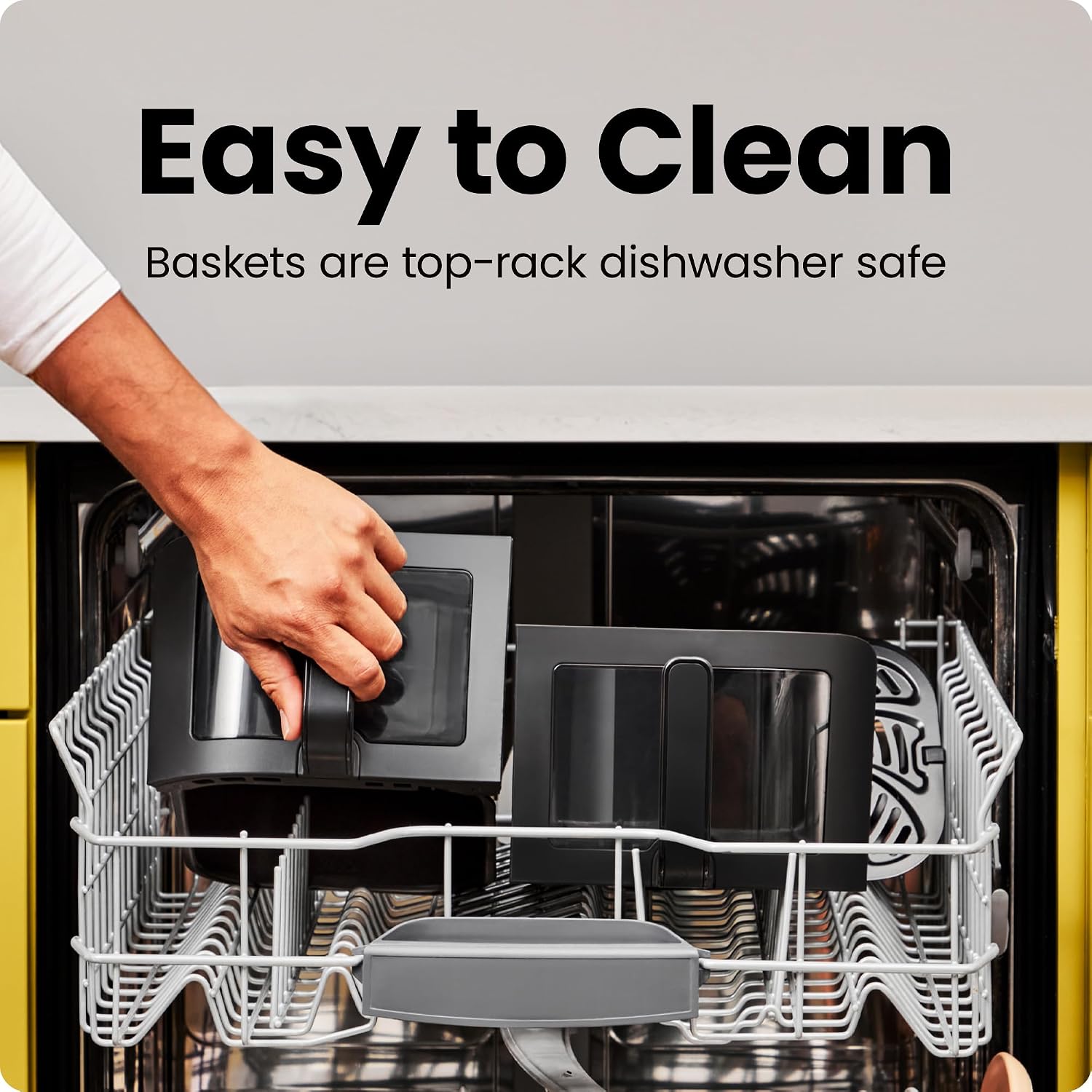 CHEFMAN 6 Quart Dual Basket Air Fryer Oven with Easy View Windows, Sync Finish, Hi-Fry, Auto Shutoff, 2 Independent 3Qt Nonstick Dishwasher Safe Frying Baskets, Digital Double Air Fryer - Black CHEFMAN 6 Quart Dual Basket Air Fryer Oven with Easy View Windows, Sync Finish, Hi-Fry, Auto Shutoff, 2 Independent 3Qt Nonstick Dishwasher Safe Frying Baskets, Digital Double Air Fryer - Black - Image 5