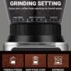 AMZCHEF Burr Coffee Grinder, 48 Settings, Less Static Mess, Metallic Silver | 40mm Burr, Low Retention, 0.5s LED Timer, Stainless Steel Body, Fit 51-54/58 Espresso Portafilter, Cleaning Brush Included