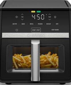 Chefman Air Fryer 9 Qt | TurboFry 7-in-1 High-Powered 450°F Cooking for Crispier and Even Results | XL Basket with Viewing Window | Air Fry, Bake, Broil, Reheat, Dehydrate, Defrost, Keep Warm